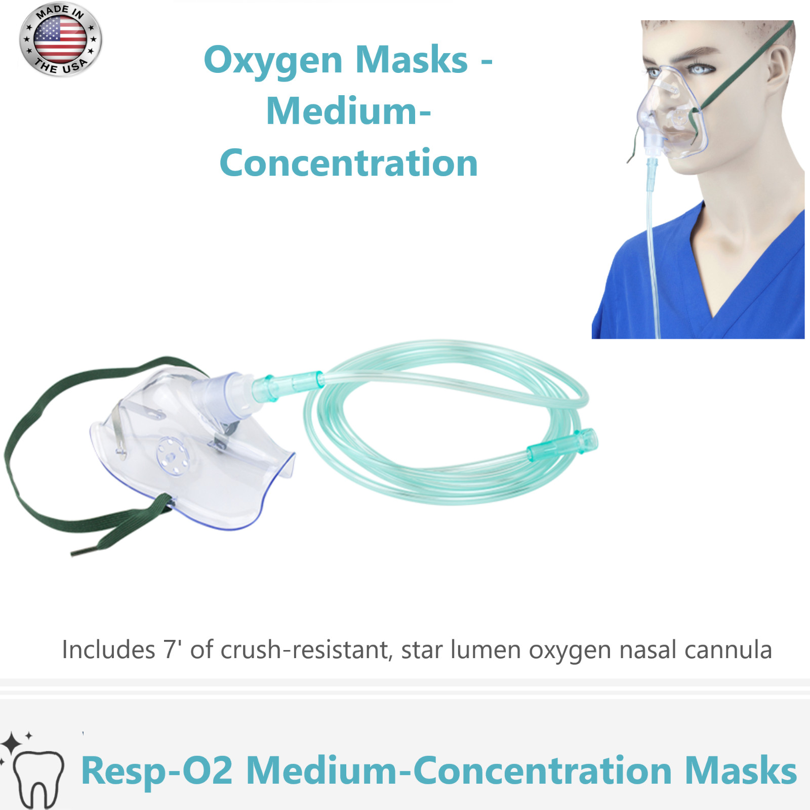 Adult Aerosol Mask with 6cc Cup 7' Standard Tube Connector Replacement -1/Pk