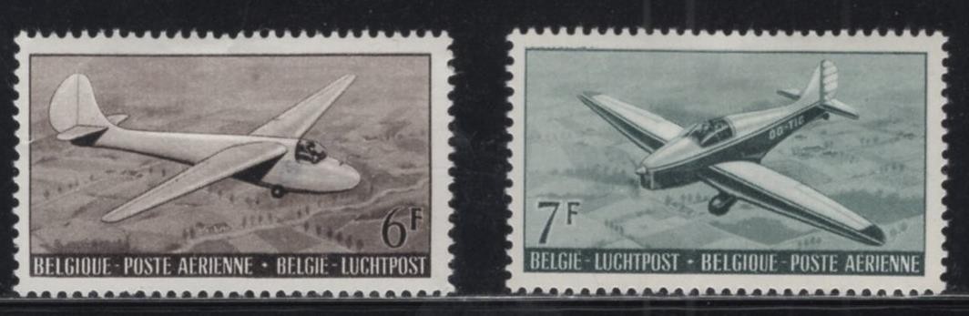 WC1_36108 BELGIUM. 1951 air mail set. Sc.C13-C14. MH