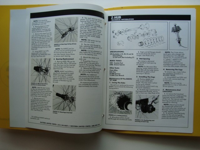 Vintage USA Road Race Bicycle MAVIC 6 page Catalog for headset / hubset / Z hub