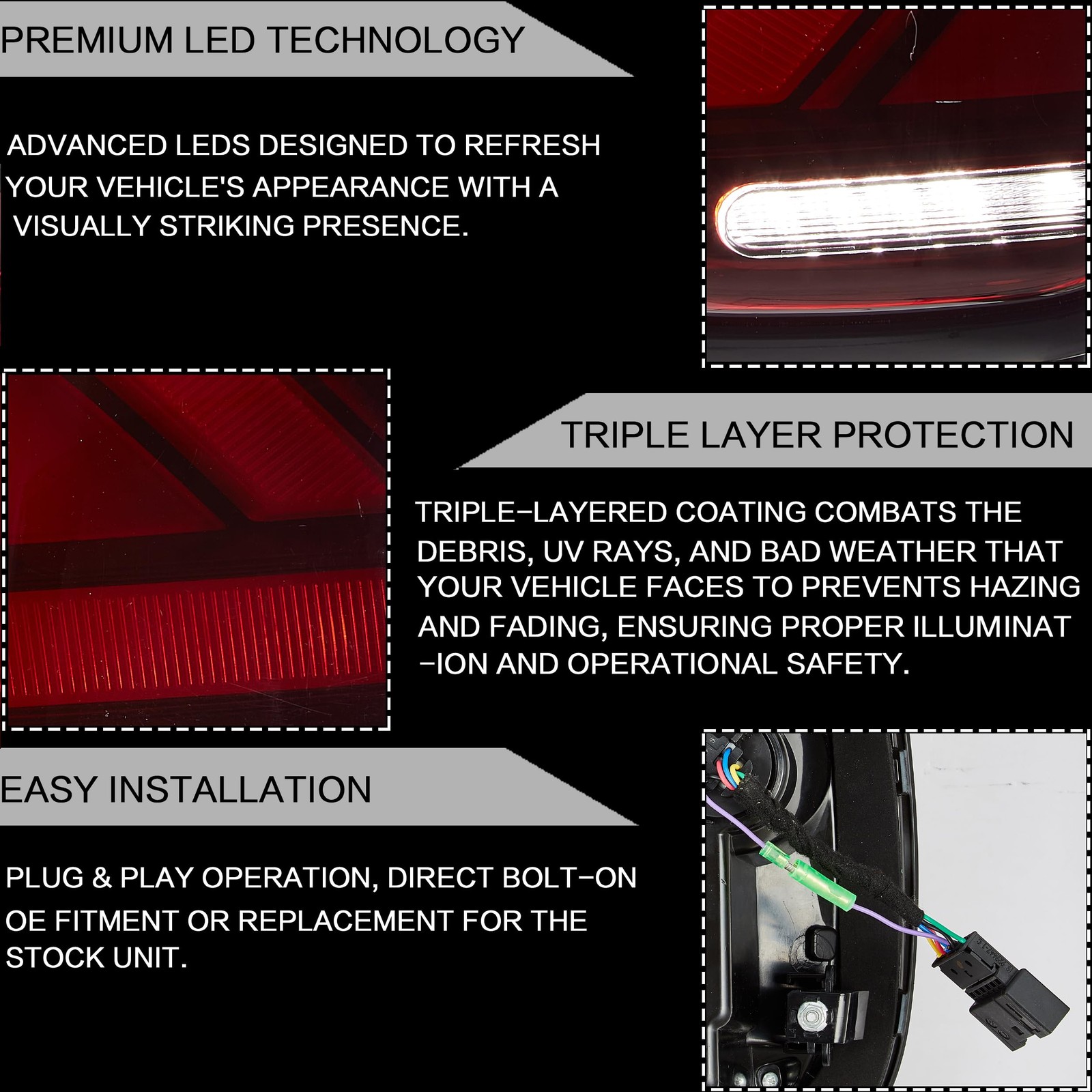 LED Tail lights Assembly Fit for BMW Mini Cooper 2010-2016 Rear Lights