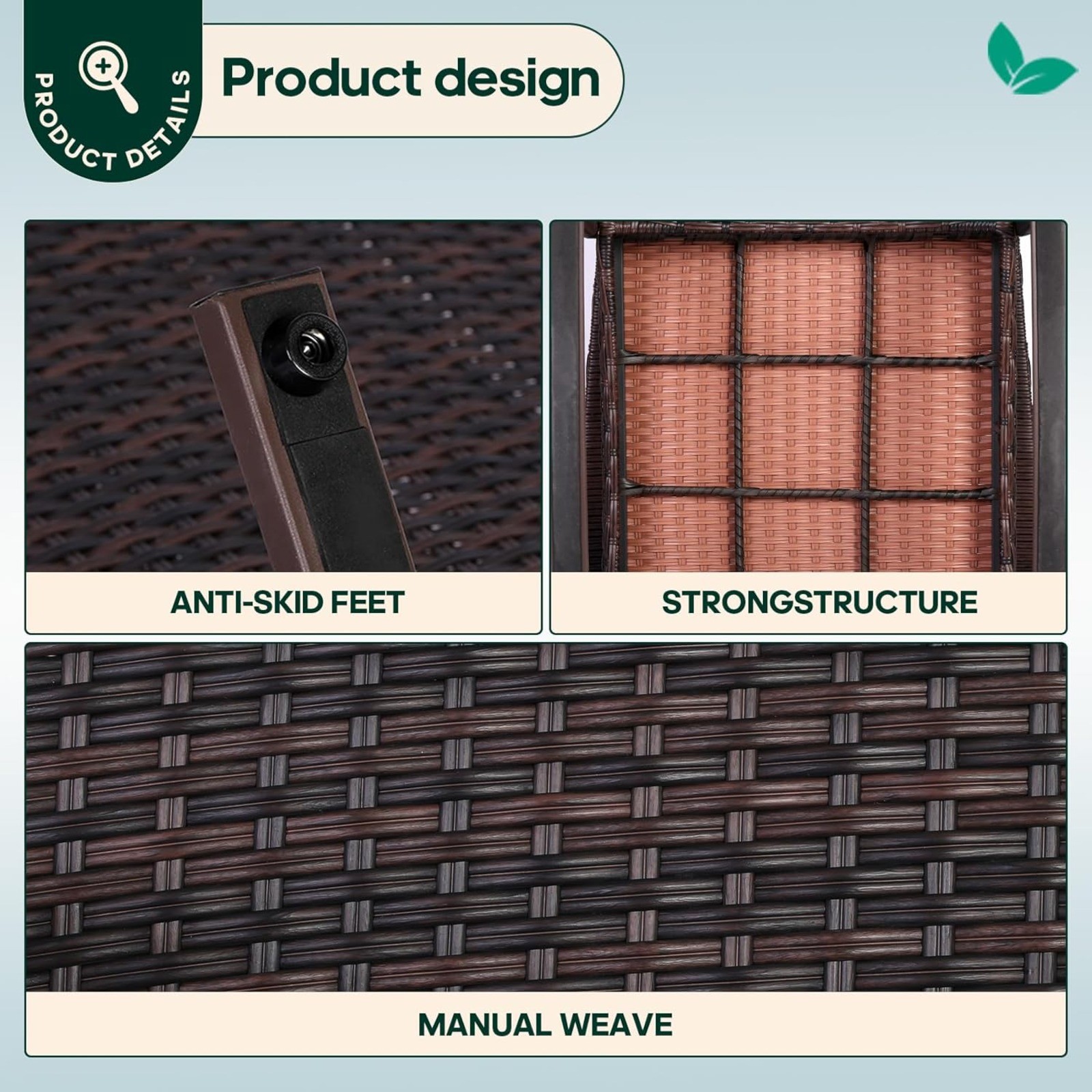 Patio Rattan Rocker With Cushion Outdoor Wicker Rocking Chair & Table Furniture