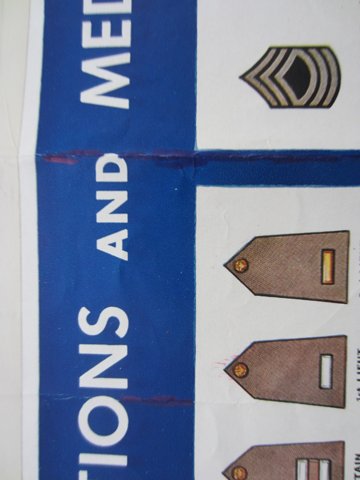 Original WW2 Poster Insignia Decorations Medals US Army Navy Marines Coast Guard