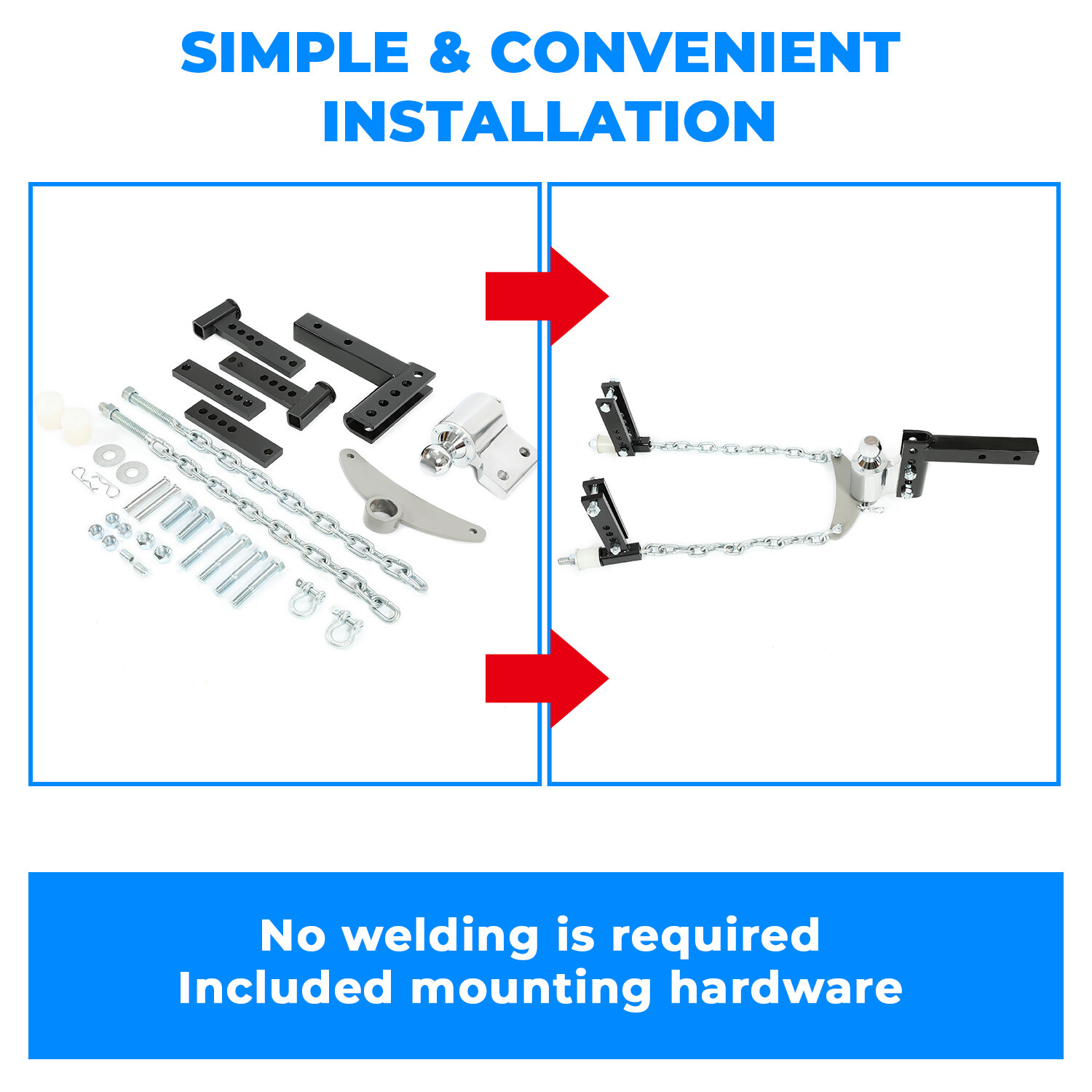Weight Distribution Hitch Trailer w/ Sway Control & 2-5/16 in Ball & 2 in Shank