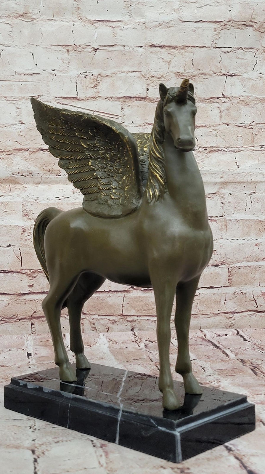 Bronze Pegasus Unicorn Statue – Mythical Winged Horse Sculpture Signed Numbered
