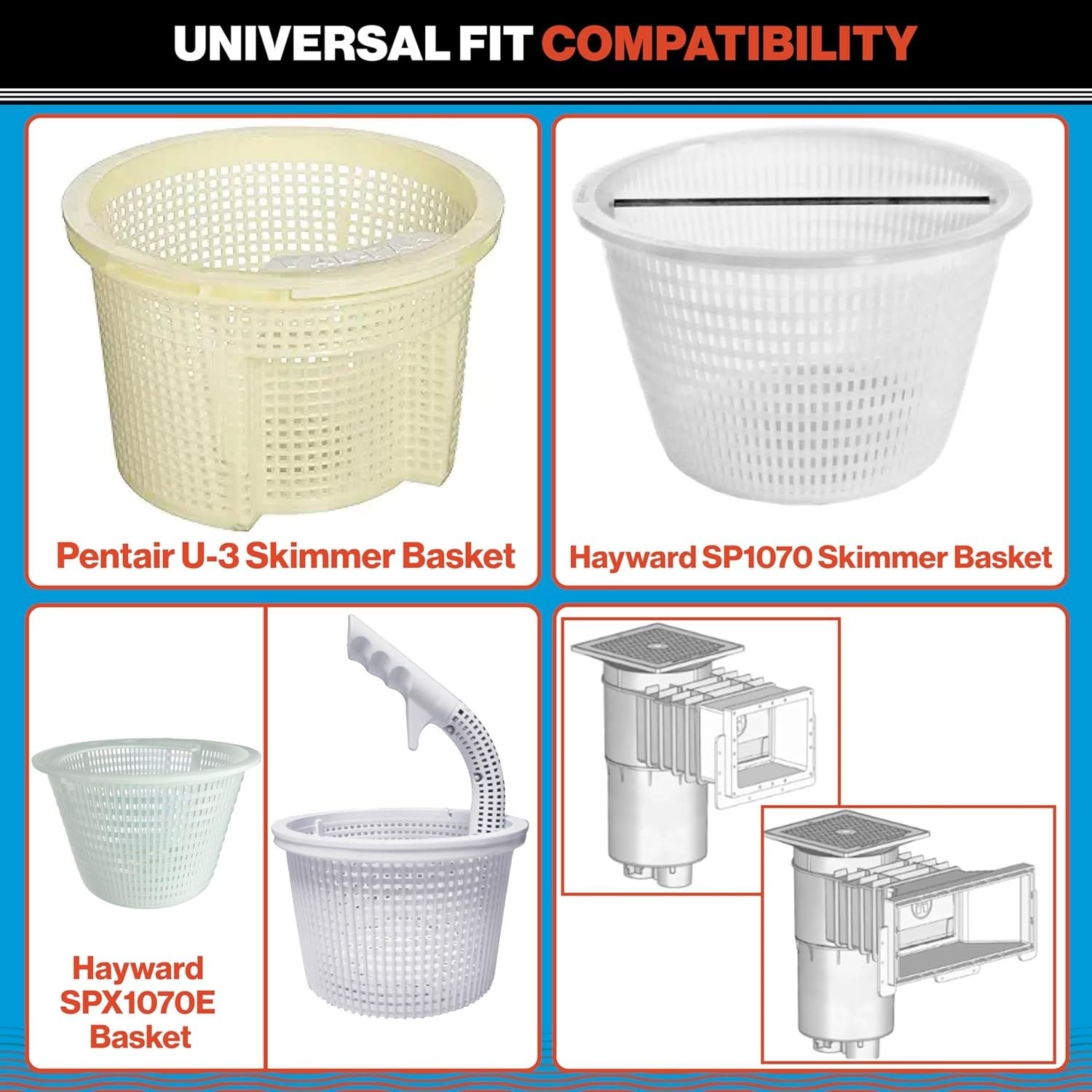 Replacement Pool Skimmer Basket with Heavy-Duty Design for Debris Removal
