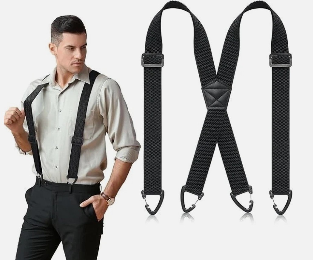 Suspenders for Men Heavy Duty, X Back Hidden Suspender 1.5 Under Clothing