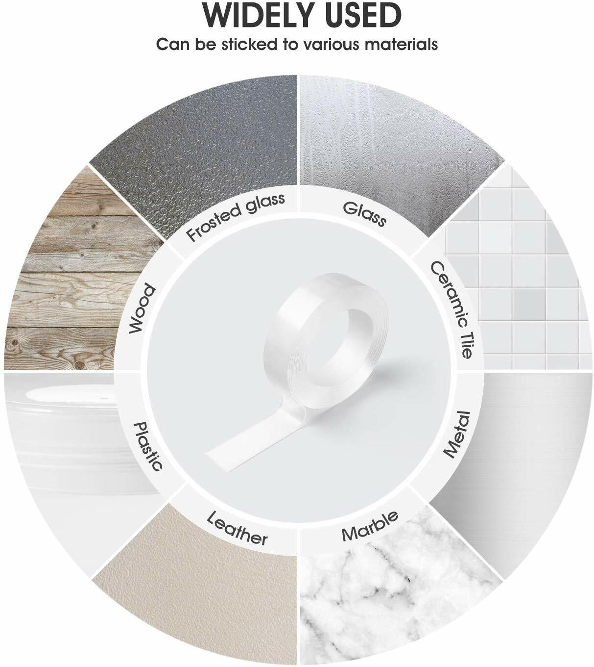 Nano Magic Tape Double Sided Traceless Washable Adhesive Invisible Gel 1M/3M/5M