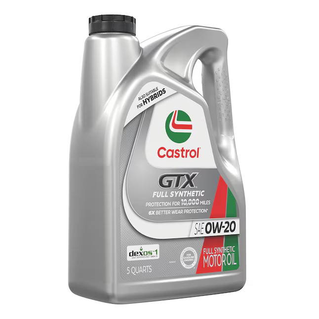 Castrol GTX 0W-20 Full Synthetic Motor Oil 5 Quarts Sludge Protection