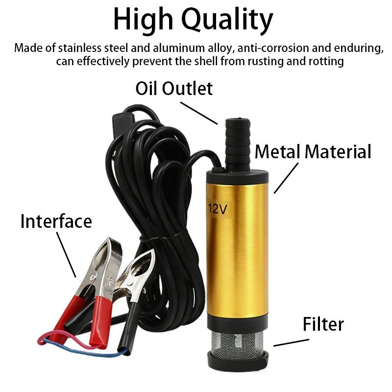 Diesel Electric Fuel Water Oil Transfer 12V Mini Refueling Submersible Drum Pump