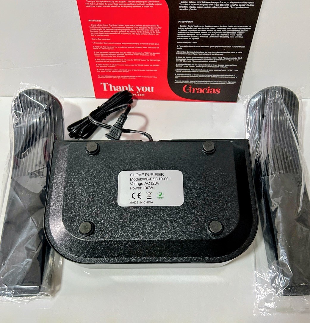 V2 Boxing Glove Drying System with Thermal. eating, Air Treatment Cycle