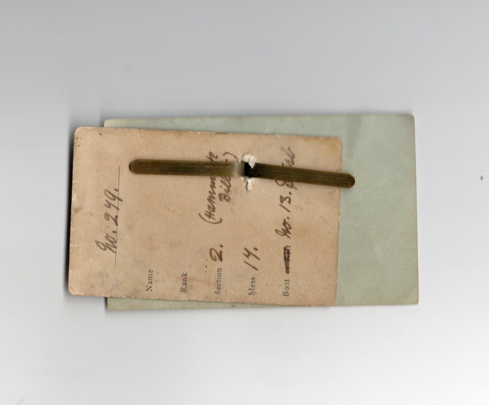 1917 - WWI Registration Draft Card with Naval Boat Card - XL2W