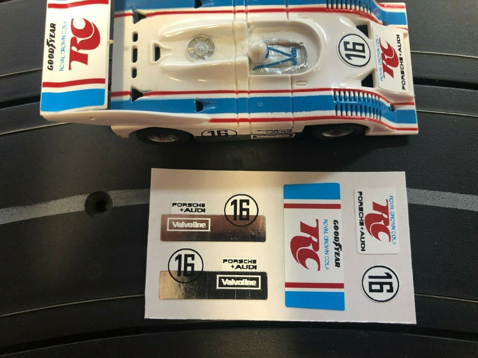 Aurora AFX RC Cola #16 Thermal Print Decals with better chrome than original