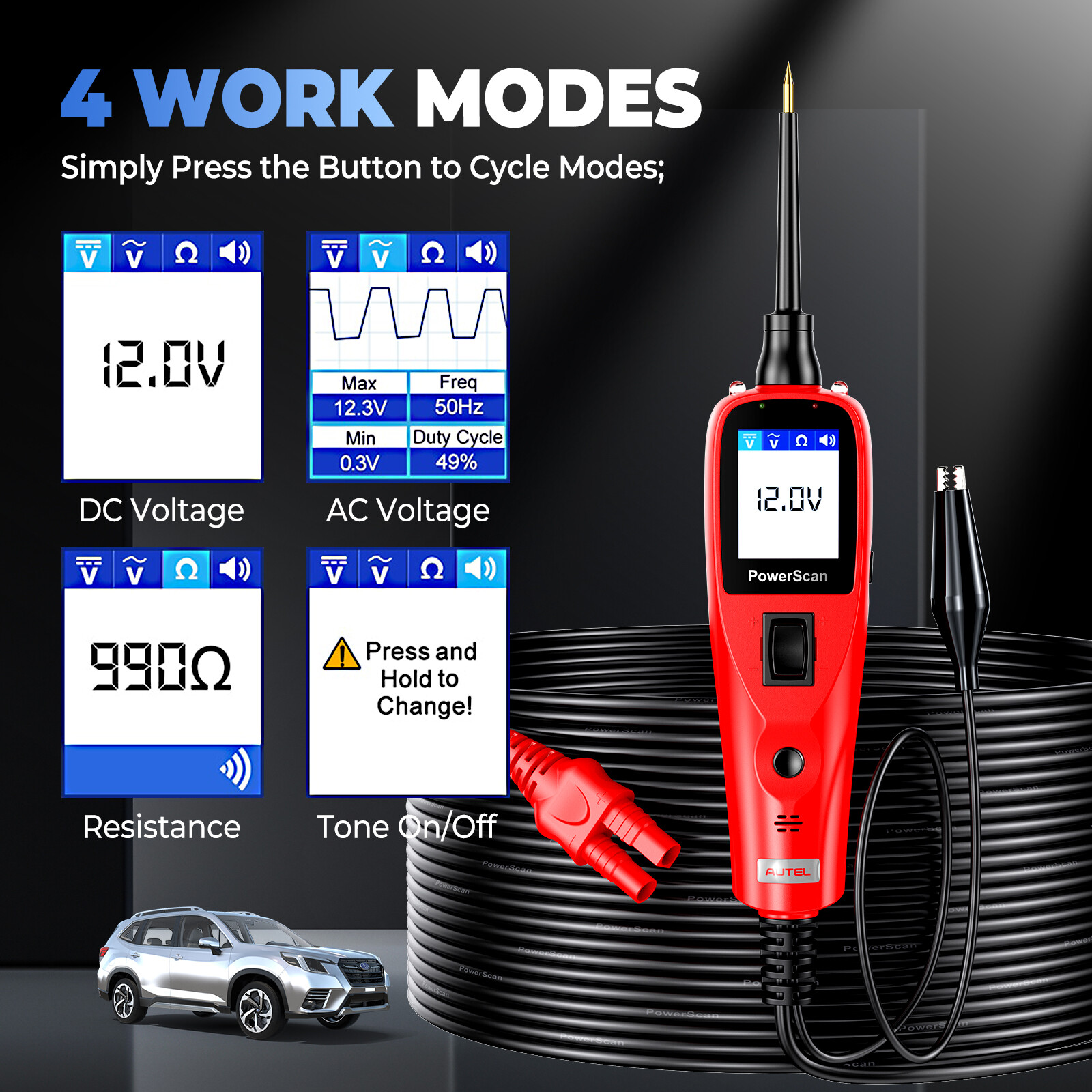 Autel Circuit Tester PowerScan Circuit Probe Tool 12-24V Electrical Short Open