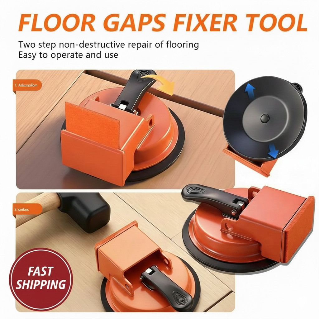 Floor Gap Fixer Tool with Suction Cup for Hardwood-Laminate and Vinyl Flooring