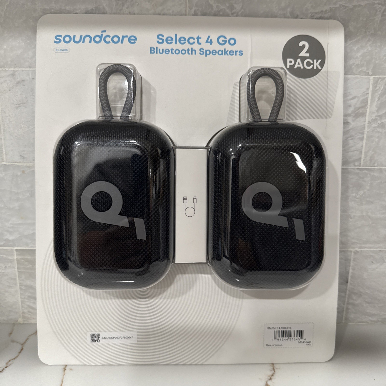 Soundcore Select 4 Go Bluetooth Speaker by Anker (2-pack Bundle) -Brand New-