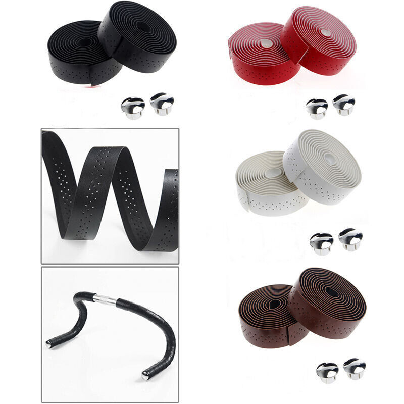 Self-Adhesive Leather Anti Slip Handlebar Tape Bar Grip Wrap Road Bike Bicycle