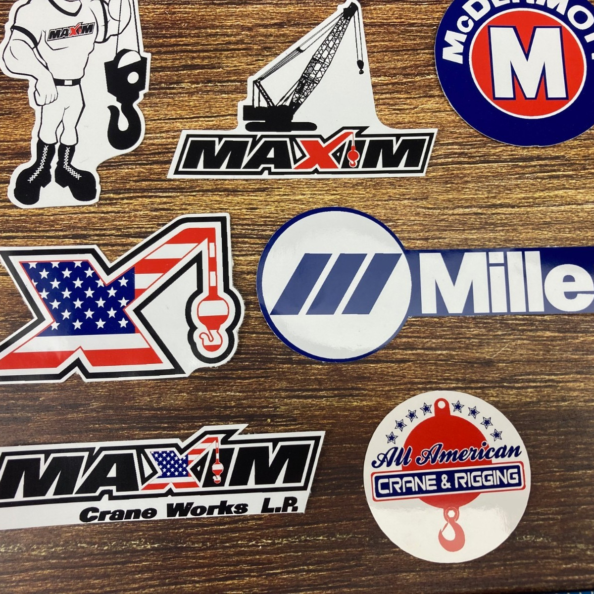 Hard Hat Sticker Maxim Crane All American Crane Shane McCrane Rodbusters Welder