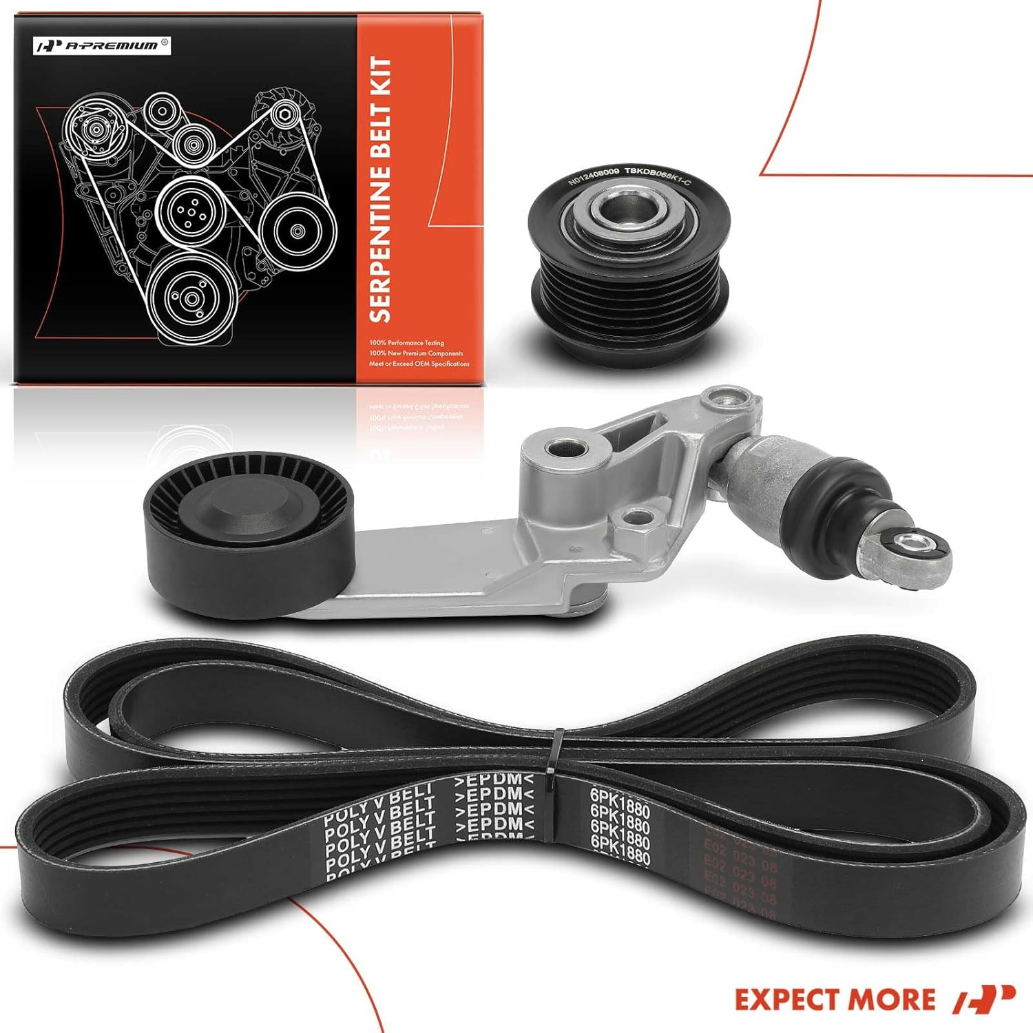 Serpentine Drive Belt Kit w/ Tensioner Idler for Toyota Corolla Celica 1.8L