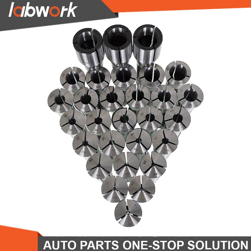 Labwork 29 R8 Collet Set Fractional 1/32" To 1" High Precision