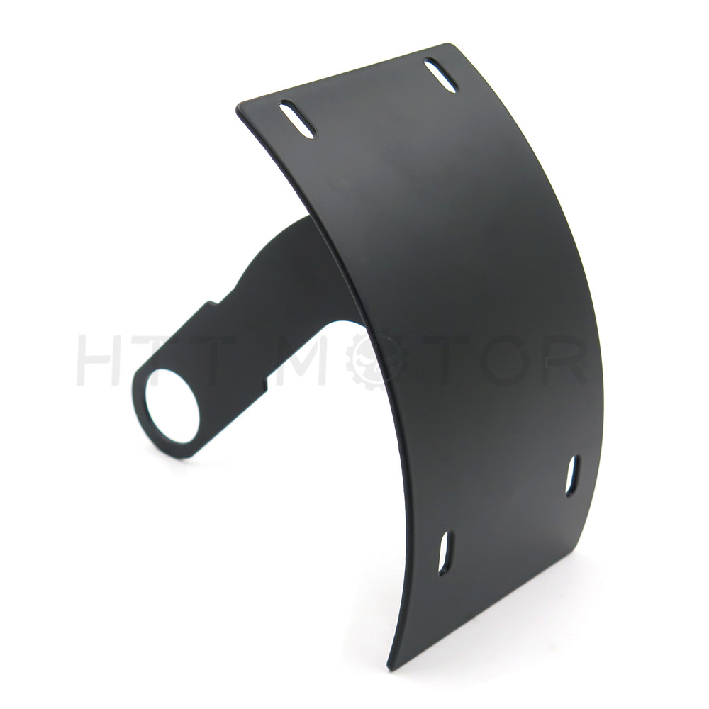 Black Curved License Plate Relocator Frame Bracket Mount Tag Holder for 1" axle