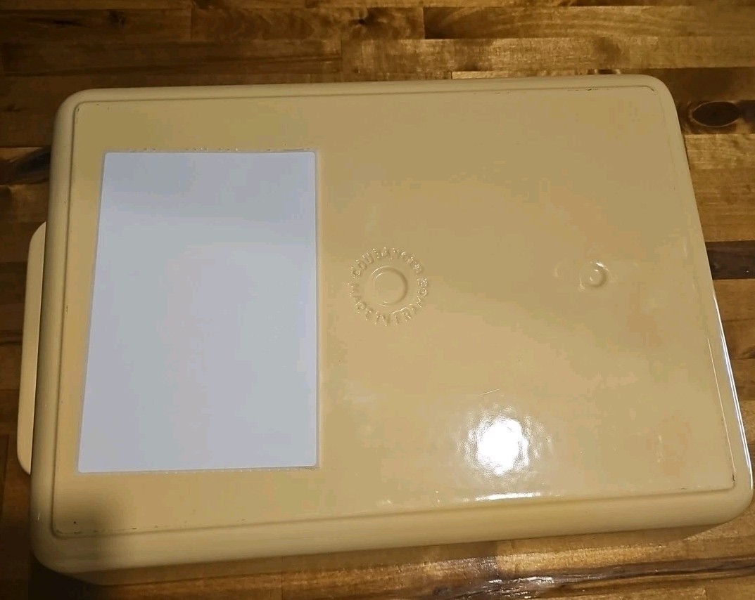 Vintage Cousances France Beige Enameled Cast Iron Roasting Pan 14" x 10"