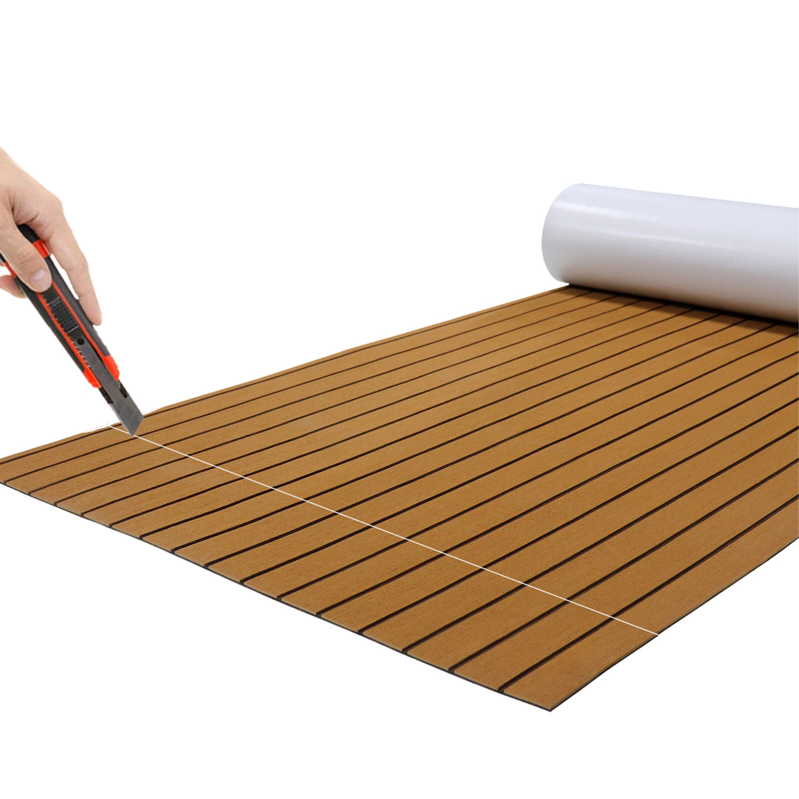 95" US Marine Boat Flooring EVA Foam Faux Teak Decking Sheet Sea Deck Yacht Mat