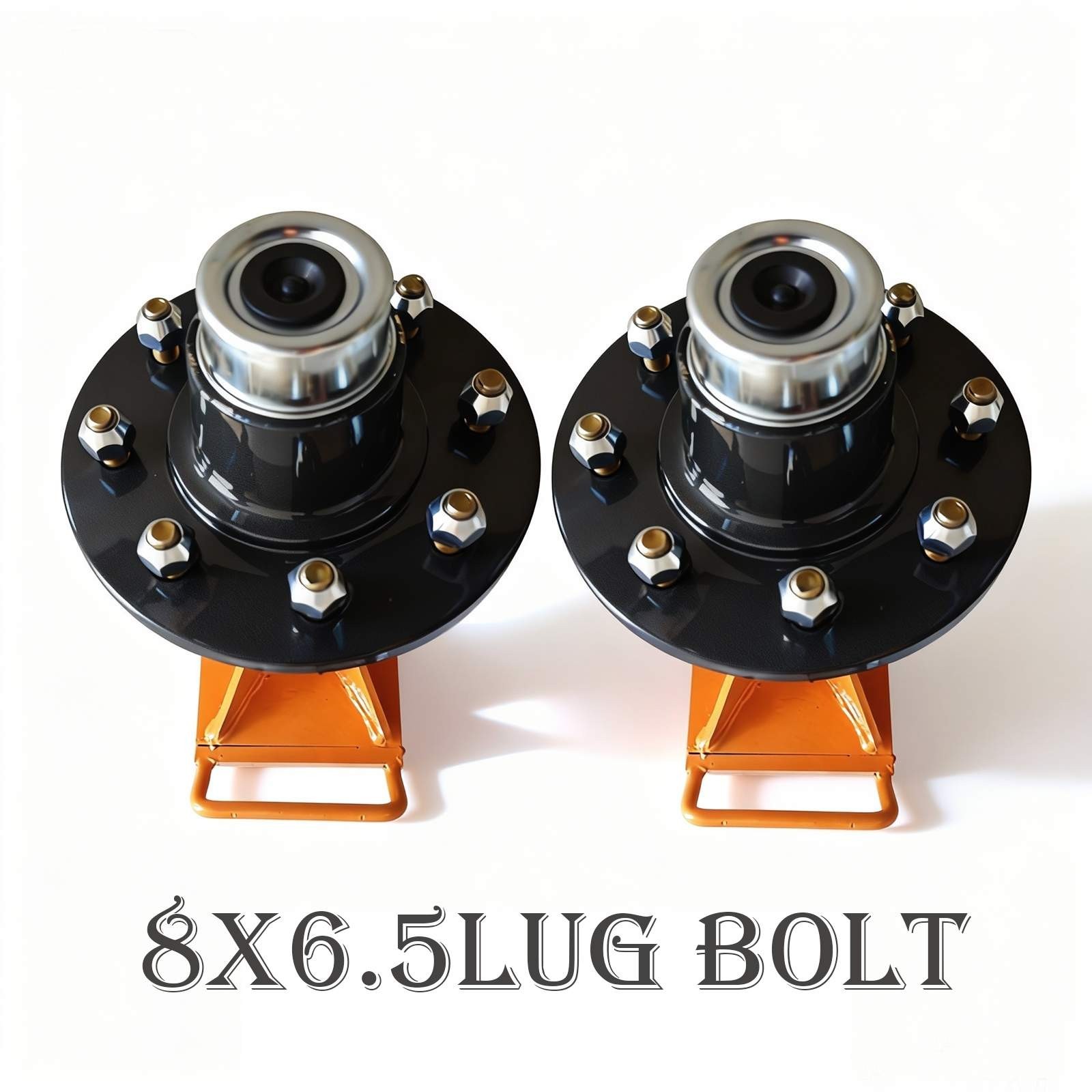 8x 6.5 Lug Superior Shipping Container Wheels, Bolt-on Spindle Kit(Super thick)