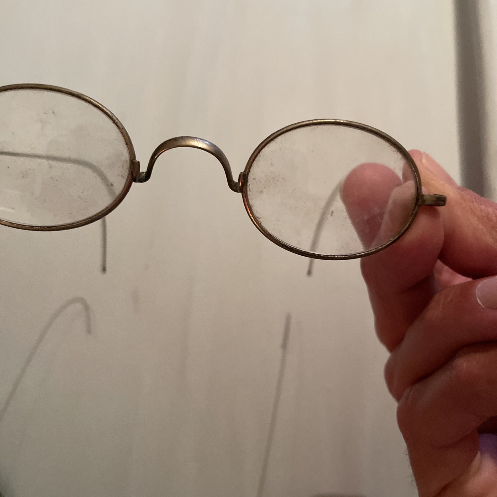 Antique 1900’s Silver Wire Rim Eye Glasses Readers Marked 4.50/9 Used