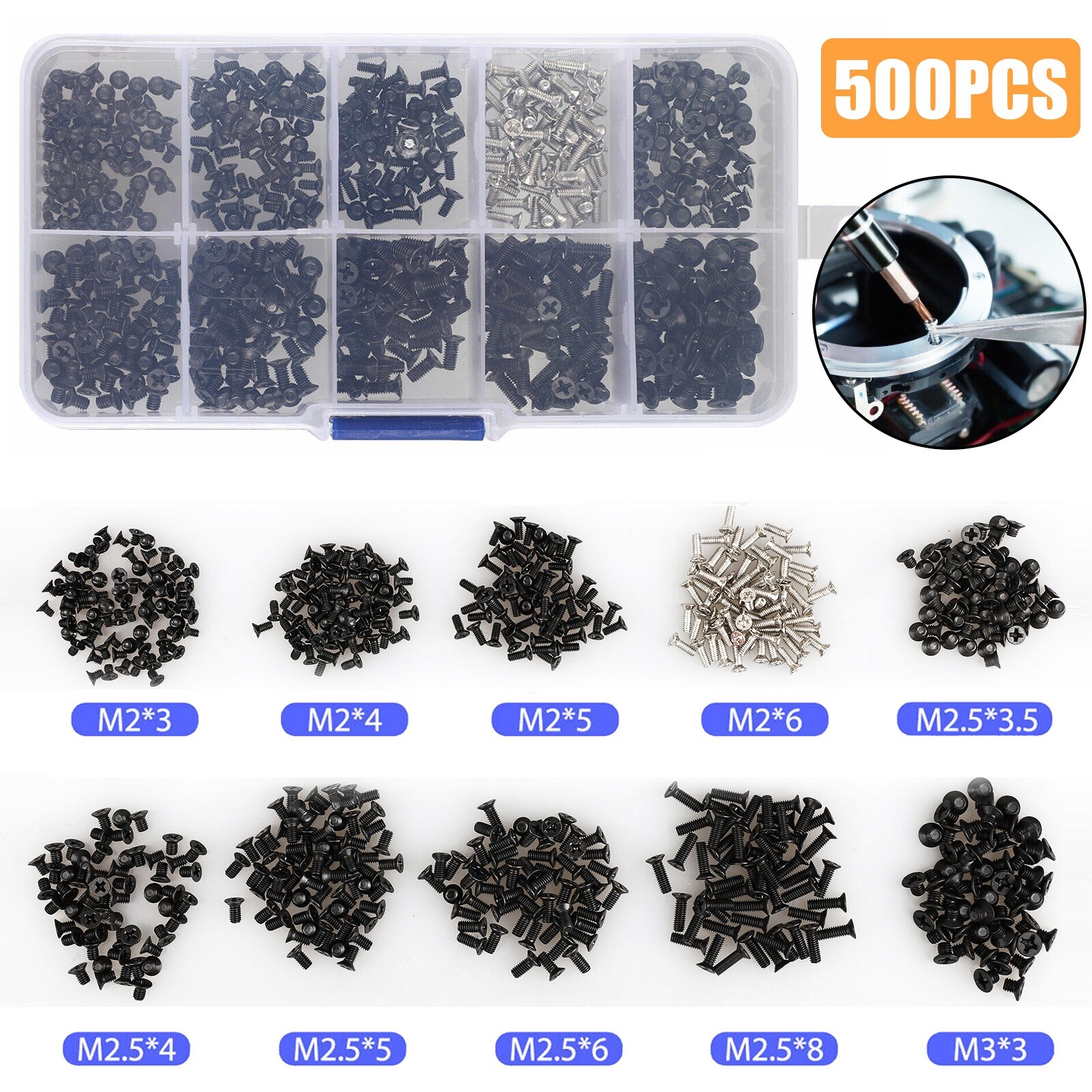 500PCS Computer Screw Set Kit For HP Dell Lenovo Samsung Sony Laptop Notebook US