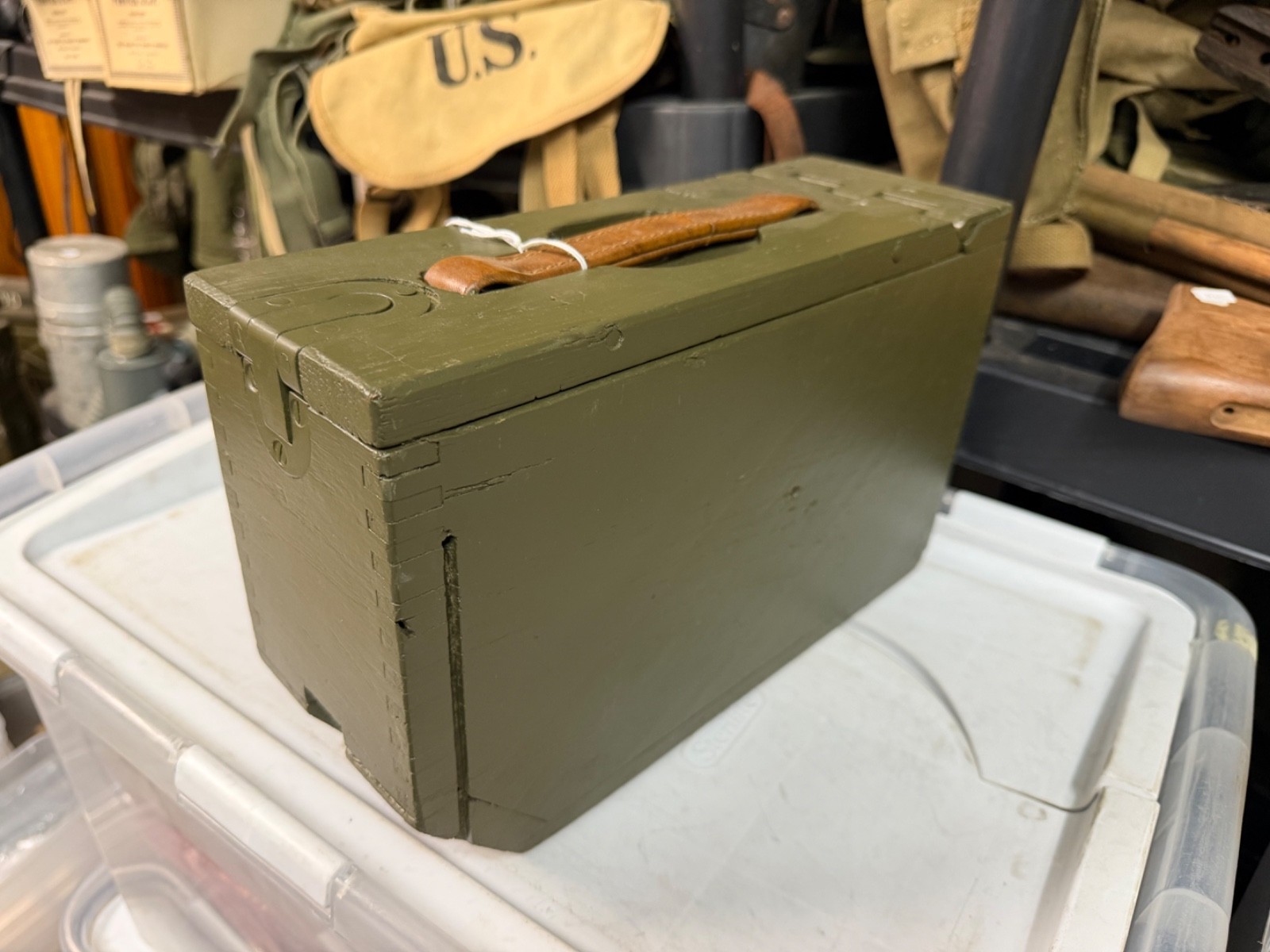 ORIGINAL WWI WWII US ARMY M1917 BROWNING 1919 WOODEN AMMO CHEST BOX