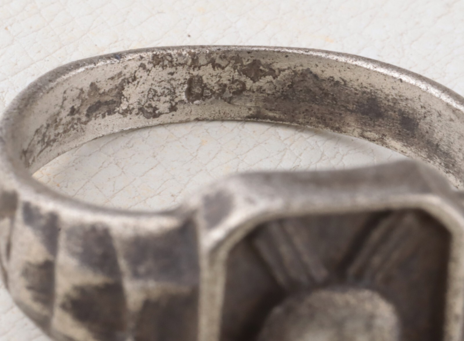 German special force WW2 Officers ring 835 silver WW1 Helmet sword signet WWII