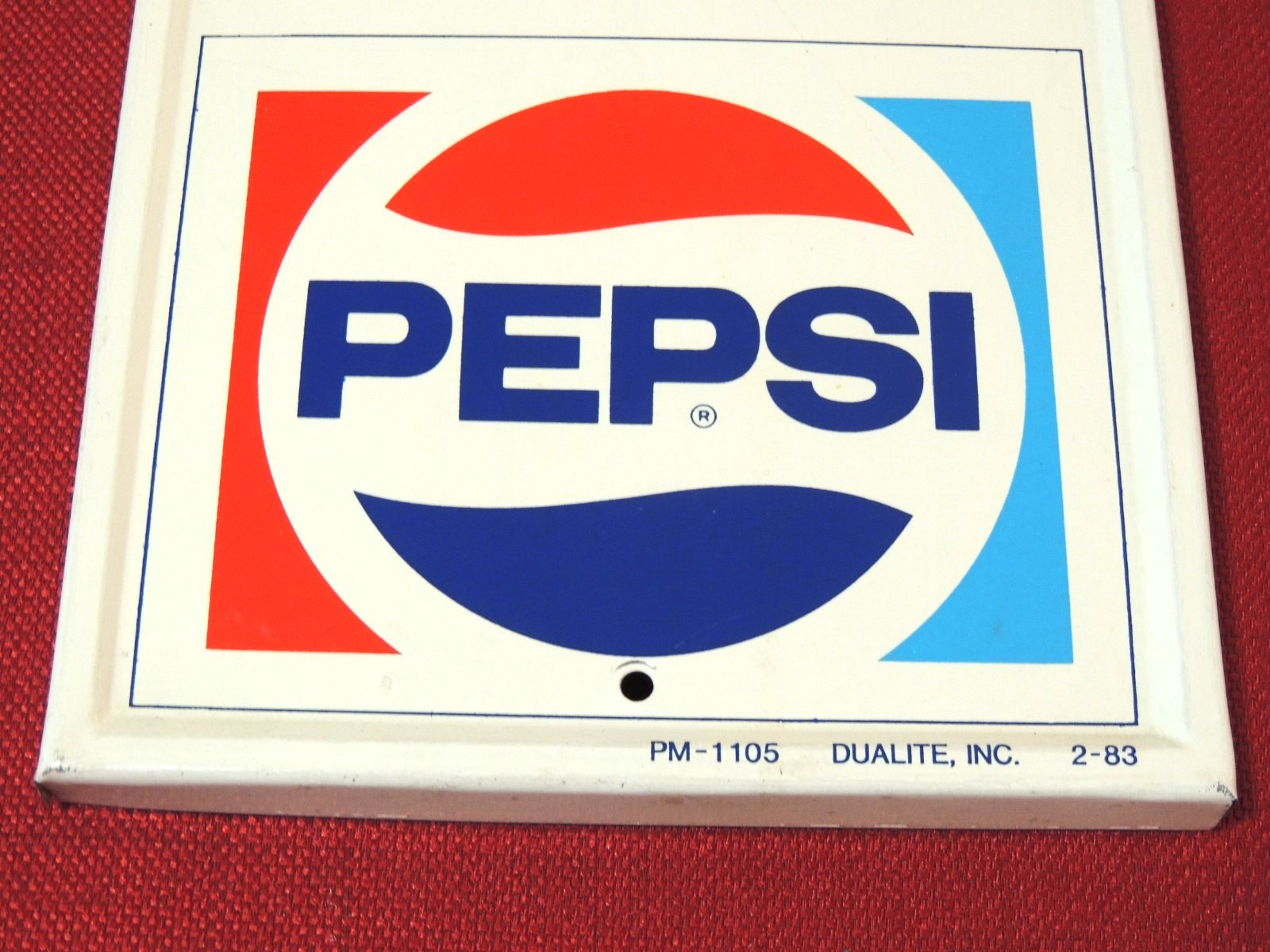 Vintage Pepsi Advertising Metal Thermometer 28" x 7 1/2", PM 1105, 2-83, NrMT
