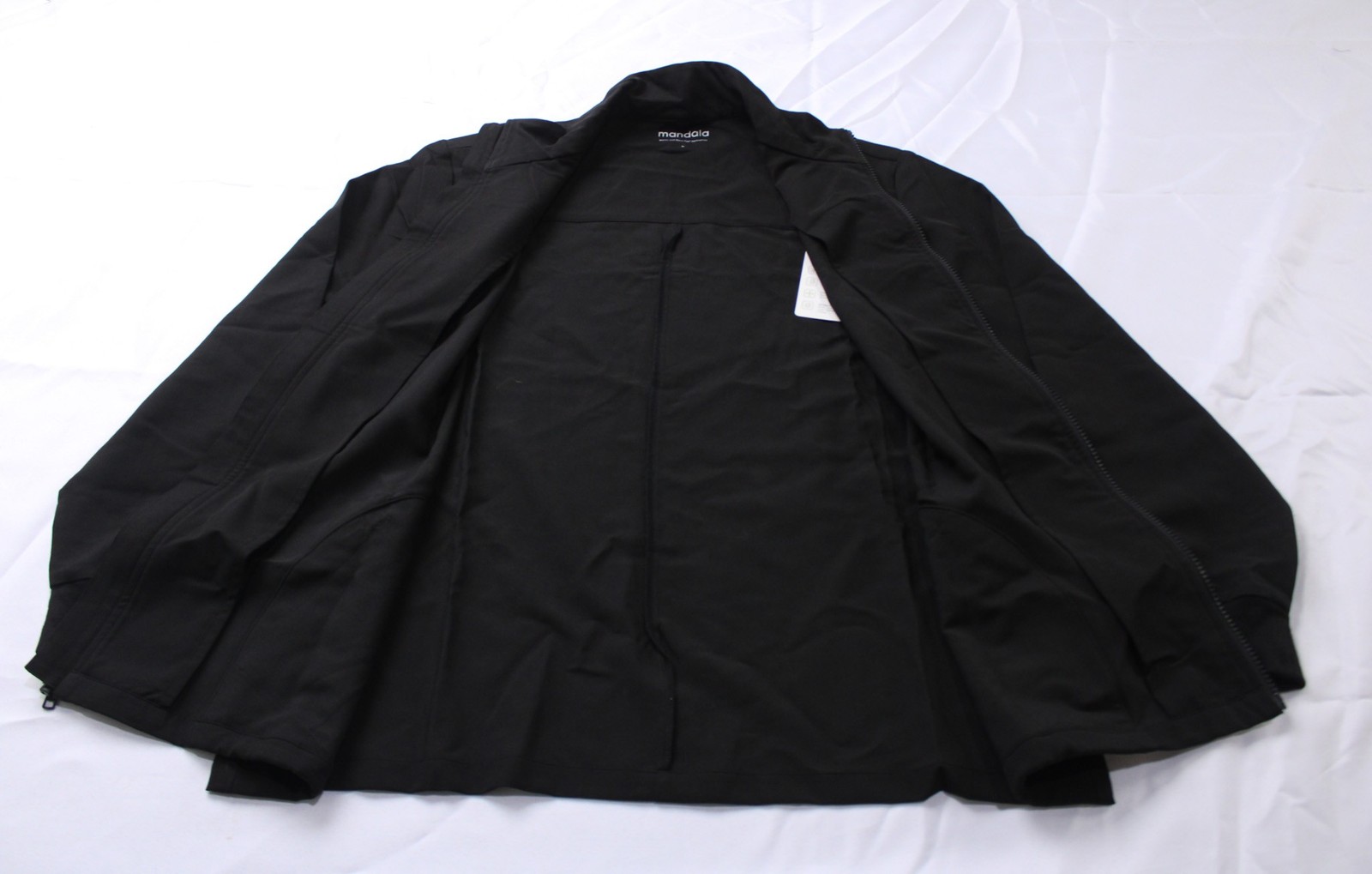 Mandala Men's Modern Anti-Microbial Breathable Scrub Jacket CN6 Black Large NWT