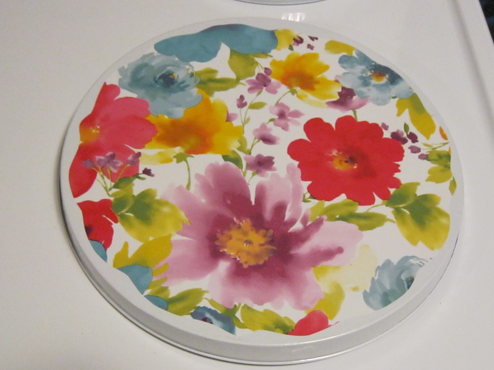 NEW HANDCRAFTED PIONEER WOMAN BREEZY BLOSSOM LAMINATE STOVE BURNER COVERS