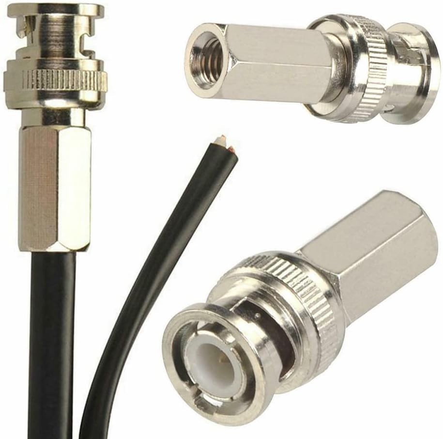 BNC Male to RG59 RG6 Twist On Connector CCTV Security Coax Cable Camera Lot