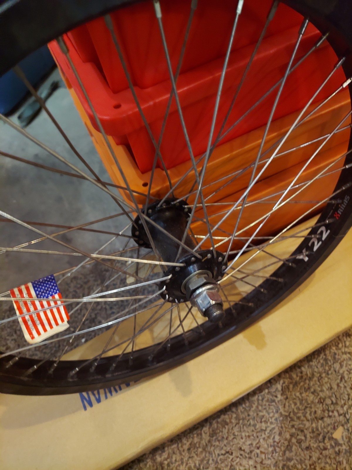 Sta Tru Made in USA Black 48 spoke 20Inch Wheel with 14 mm Axle Black