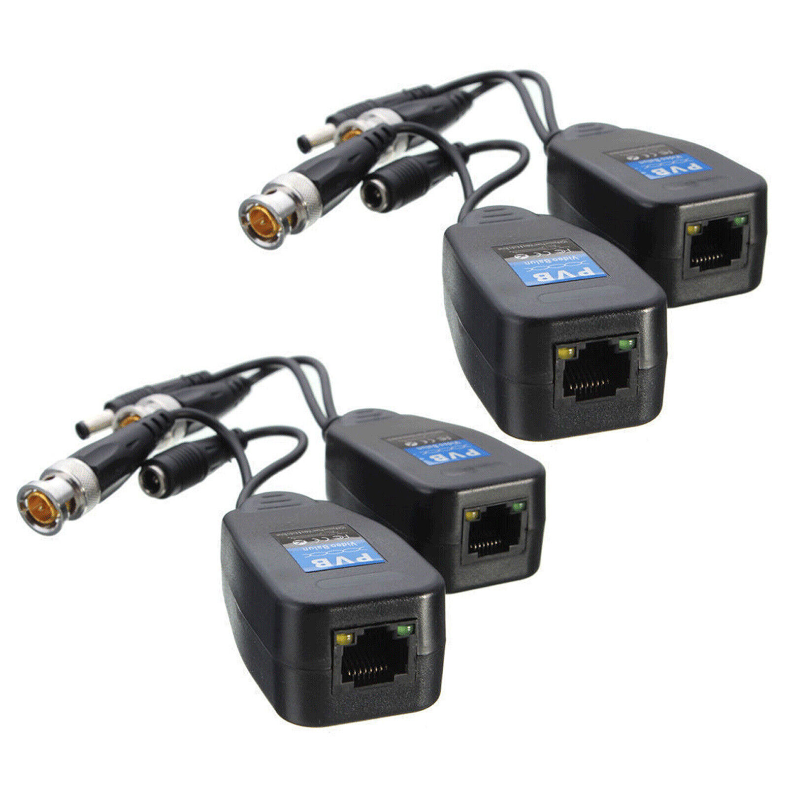 10PC CCTV Coax BNC Video & Power Balun Transceiver to CAT5e 6 RJ45 Connector9VKs
