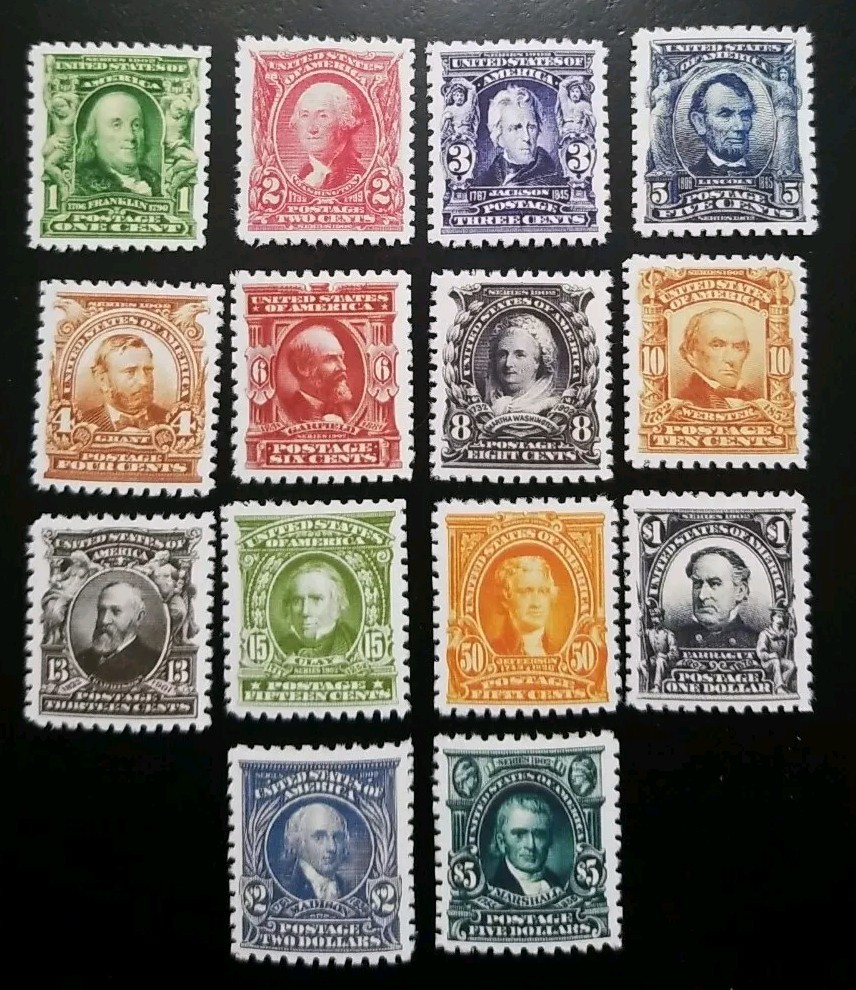 US Stamps SC# 300-313 1902-1903 Regular Issue Collection Stamp Replica Set