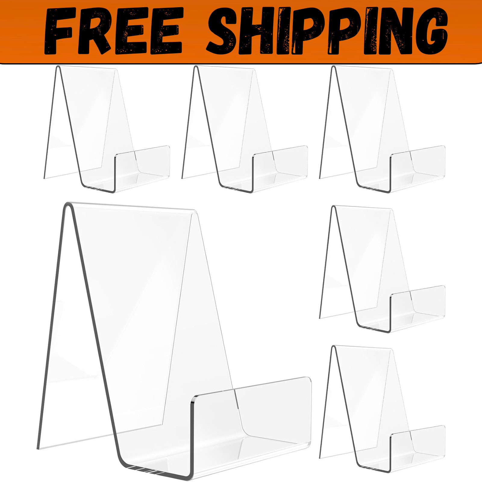 6 Pack Acrylic Book Stand Clear Easel Stand for Display Book Display Holder