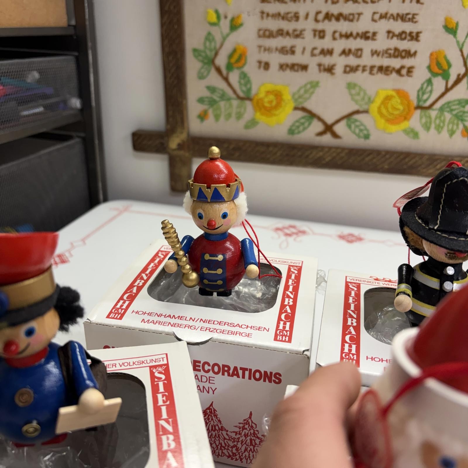 Steinbach Germany Vintage Wooden Ornament Set of 6 Used