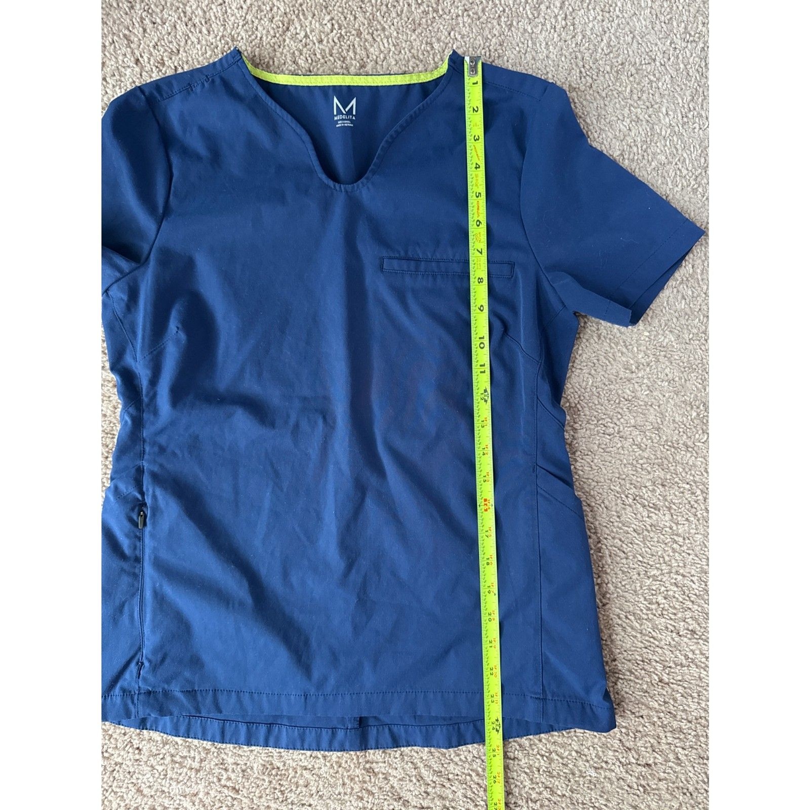 Medelita Scrub Set Womens XS Short Sleeve Top Womens S Pants Navy Blue