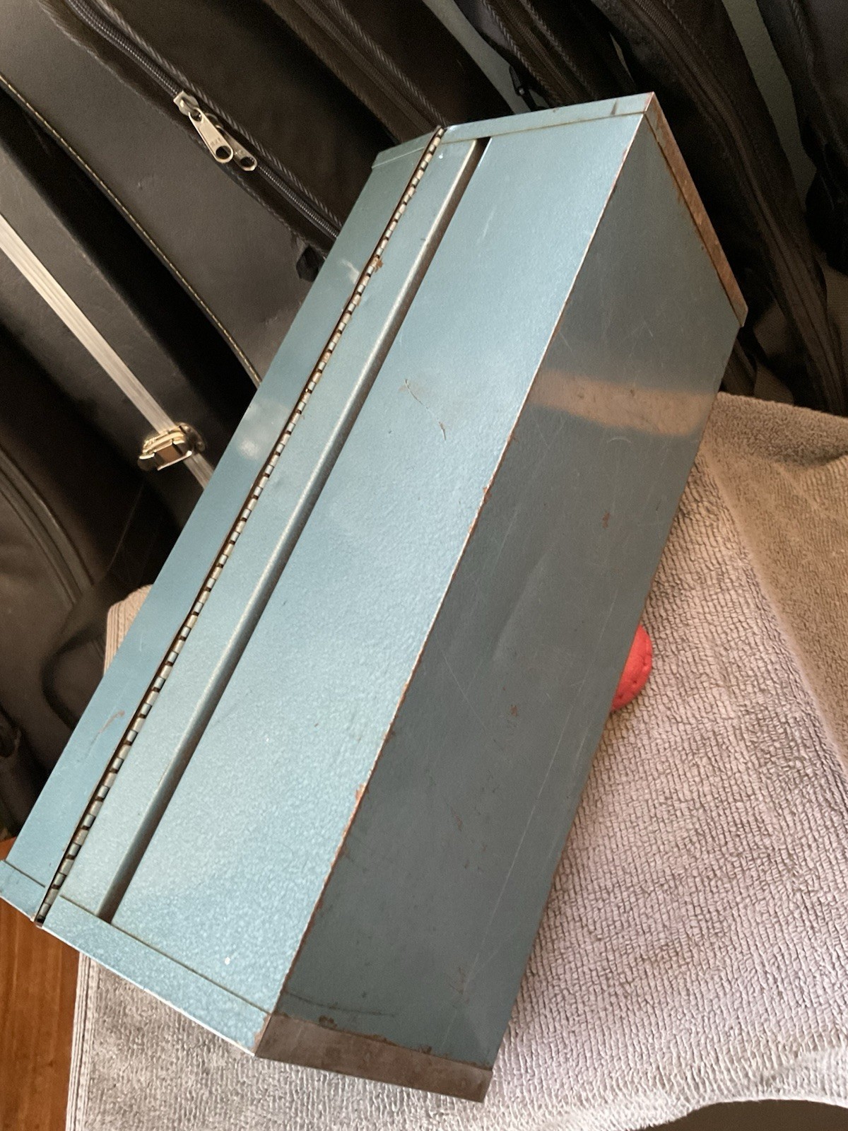 Vtg Companion Steel Toolbox 18” with Matching Steel Tray Teal Green Blue Sears