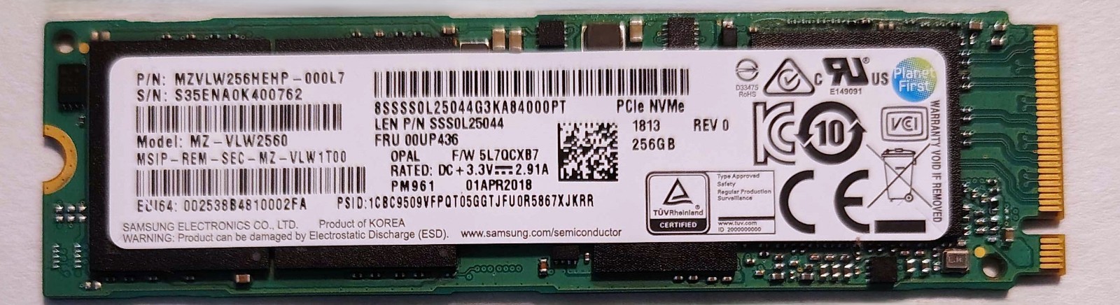 Lot of 25 - Samsung 256GB NVMe M.2 SSD Solid State Drive