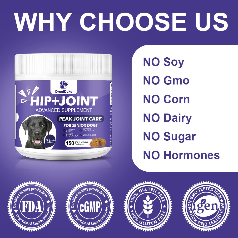 150 Chews Dog Hip and Joint Support Glucosamine Chondroitin MSM Supplement USA