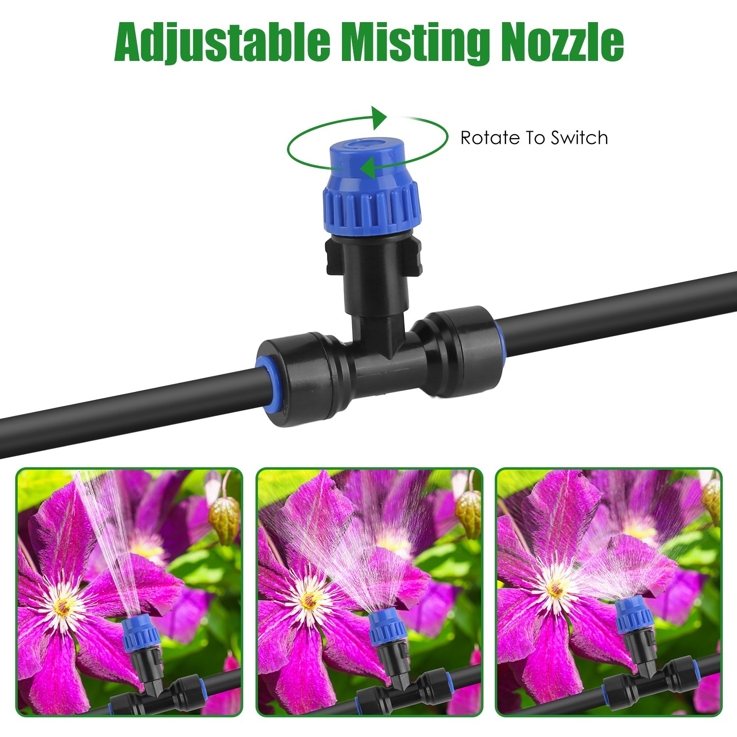 75FT Automatic Watering System Mist Drip Irrigation System Garden Lawn Watering