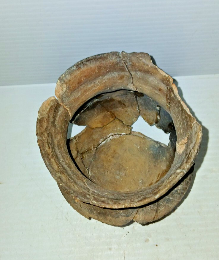 Pre-Columbian Native American Indian Mississippian Partial Pottery Jar Artifact