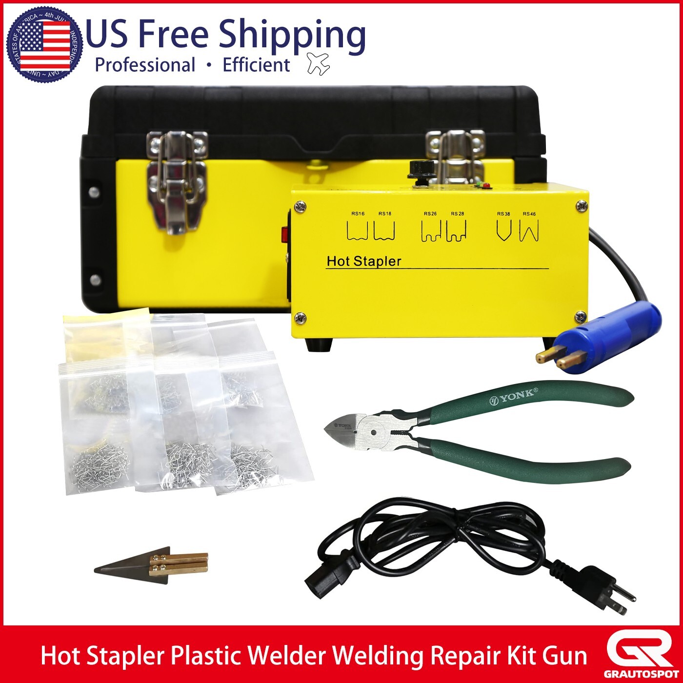 60W Hot Stapler Plastic Welder Welding Repair Kit Gun Car Bumper Tool 600Staples