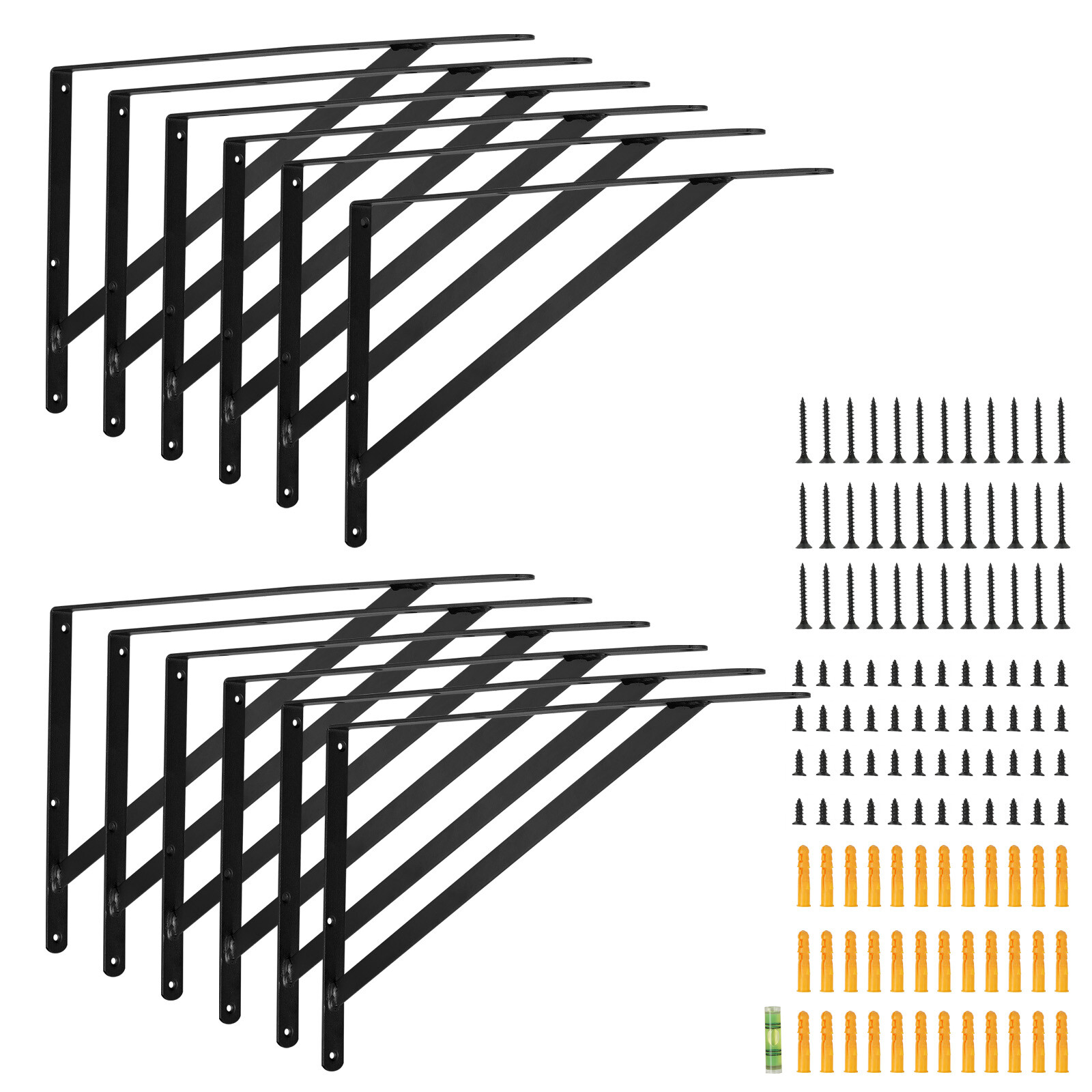 VEVOR Shelf Bracket 18 x 12in 12Pcs Heavy Duty Floating Shelf Brackets Triangle