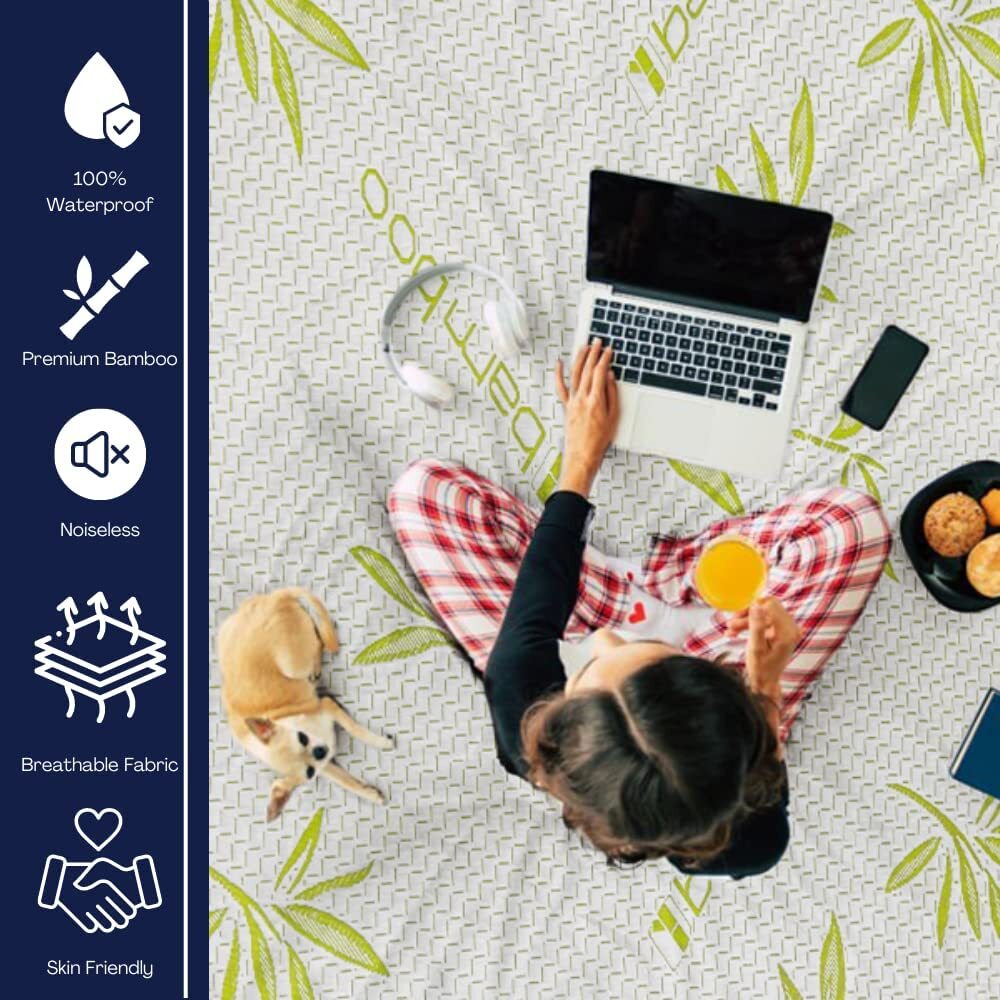 Bamboo Mattress Protector Zippered Matress Encasement Waterproof Cooling Cover