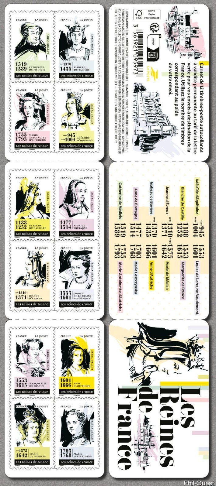 france 2026 french QUEENS Catherine Médicis Marie Antoinette Austria 12v BKLT